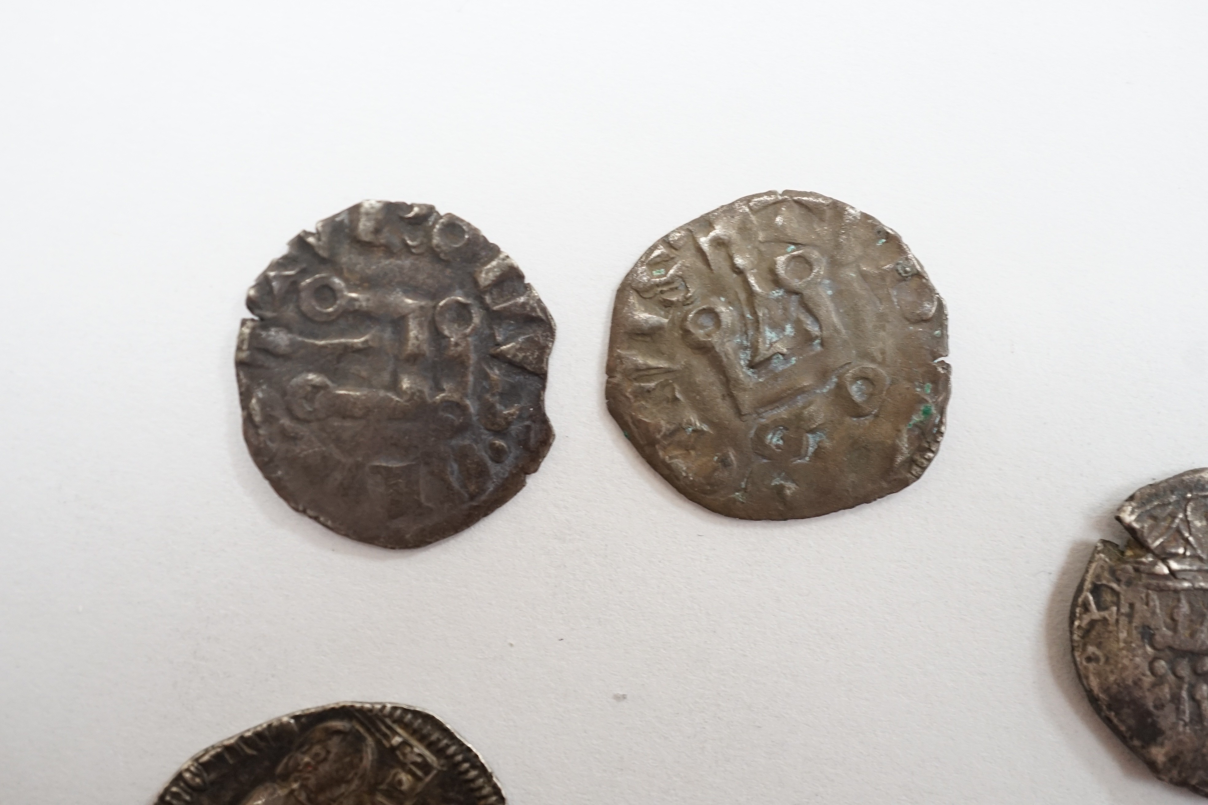 Greek, Celtic and European medieval coinage to include an AR drachm, Illyria, an Iceni Antedios Anted silver unit, a Venetian AR grosso, two deniers tournois, a Charles the Bold 2 Stuivers and a fragment of a lead crucif